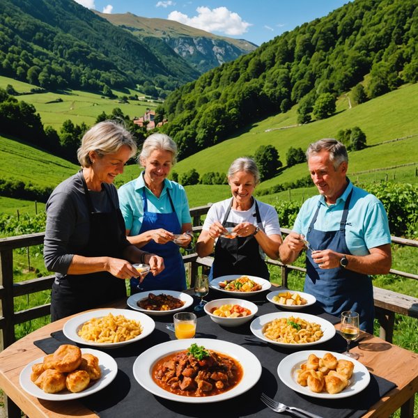 Où séjourner pour des vacances avec des cours de cuisine basque et des excursions en montagne?